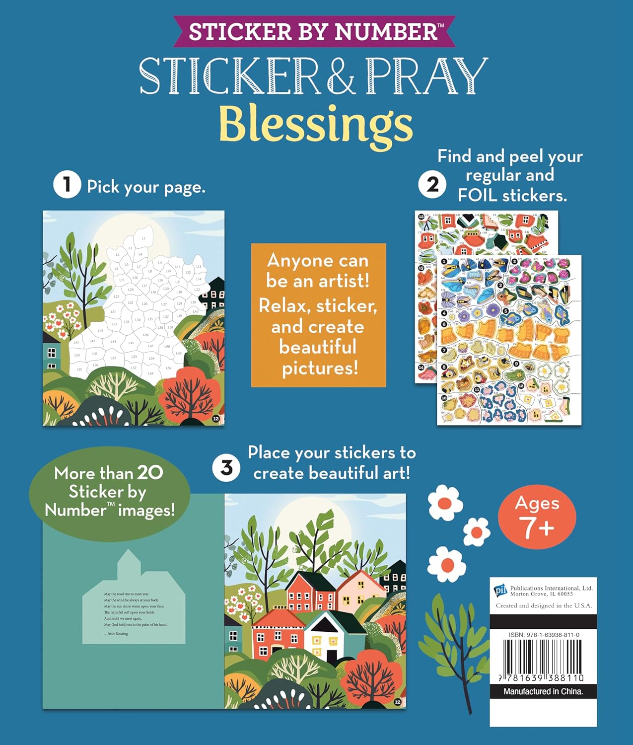 Brain Games - Sticker by Number: Sticker And Pray - Blessings