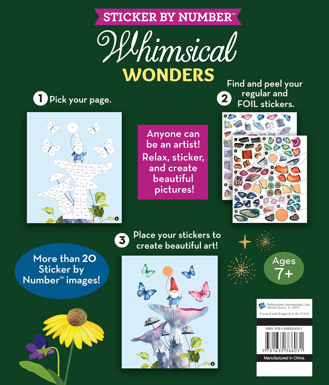 Brain Games - Sticker by Number - Whimsical Wonders