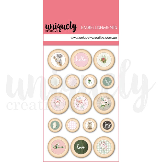 Uniquely Creative Peonies and Proteas Wooden Buttons