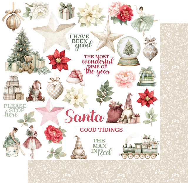 Uniquely Creative - Christmas Keepsakes Collection - 12 x 12 Double Sided Paper - Good Tidings