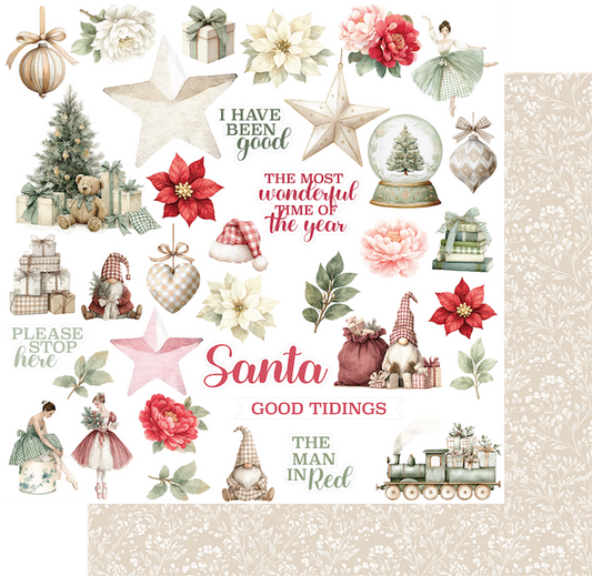 Uniquely Creative - Christmas Keepsakes Collection - 12 x 12 Double Sided Paper - Good Tidings