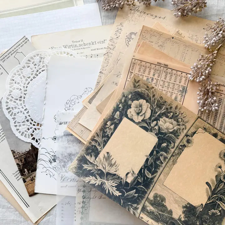 A House Of Books - Junk Journal Page Pack- Signature Pages, Journal Making Kit