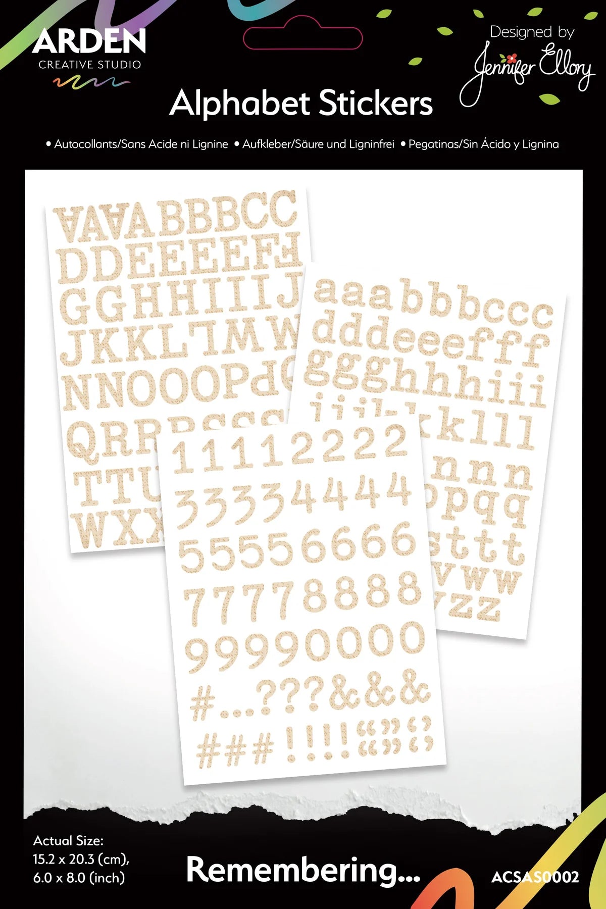 Arden Creaive Studio - Remembering - Alphabet Stickers