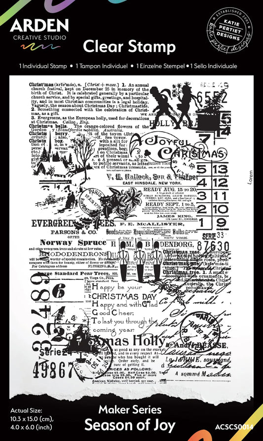 Arden Creative Studio - Maker Series Season of Joy 4in x 6in Background Stamp