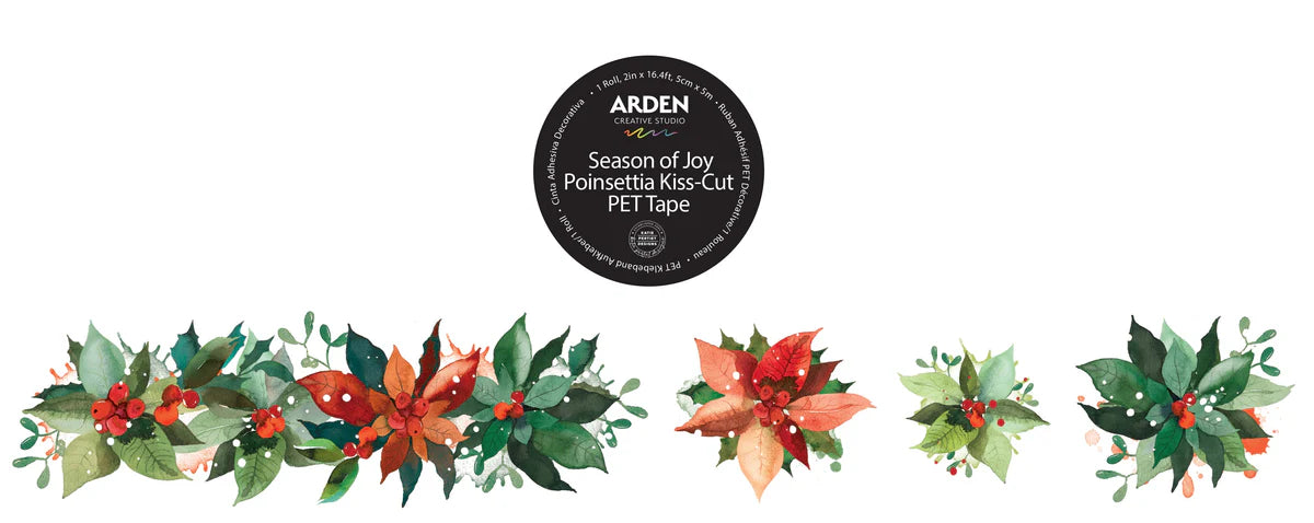 Arden Creative Studio - Maker Series Season of Joy Poinsettia Kiss-Cut PET Tape