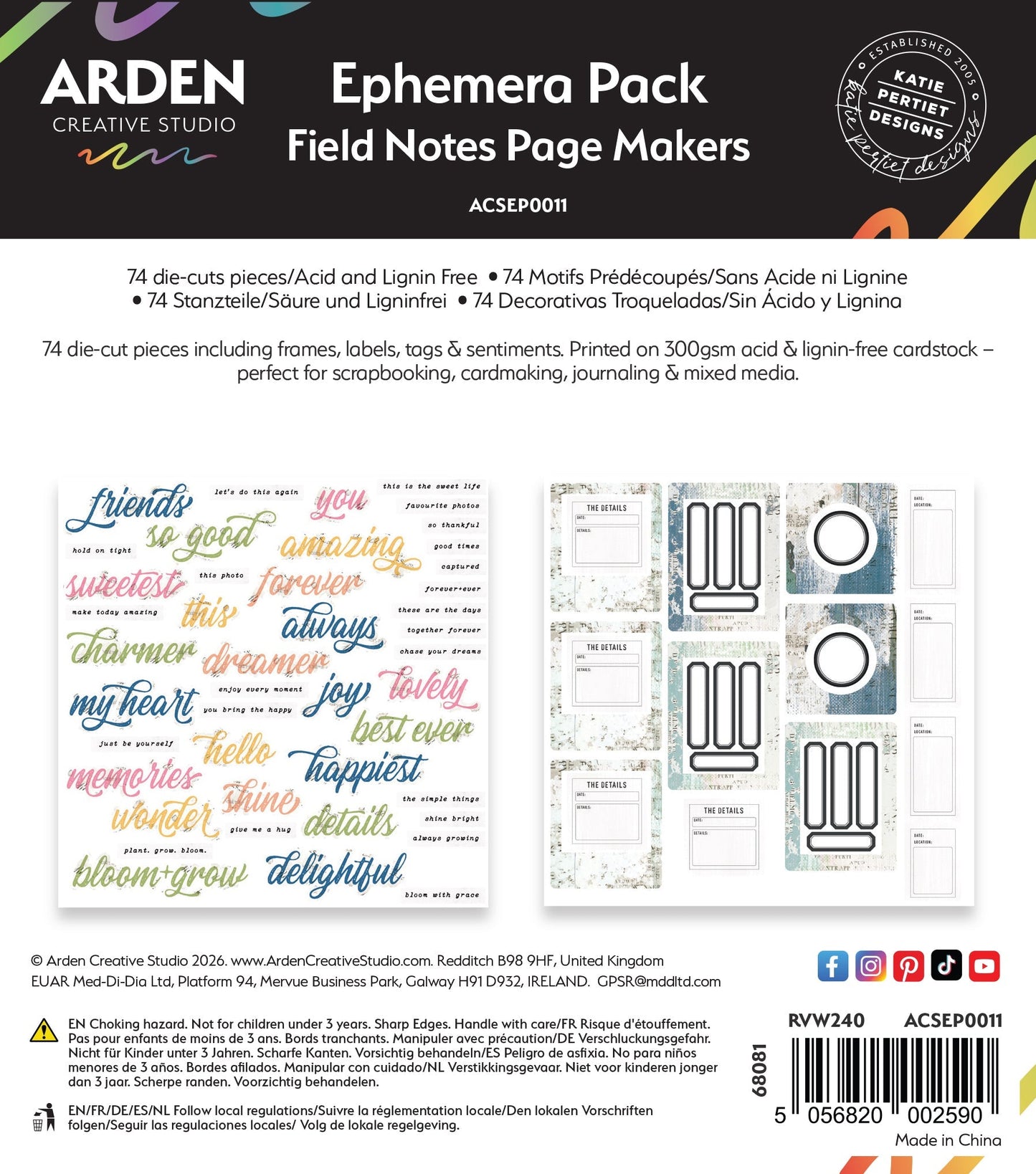 Arden Creative Studio - Field Notes - Ephemera Pack - Page Makers