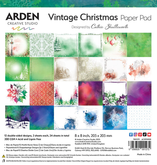 Arden Creative Studio - Arden Creative Studio Vintage Christmas 8in x 8in Paper Pad