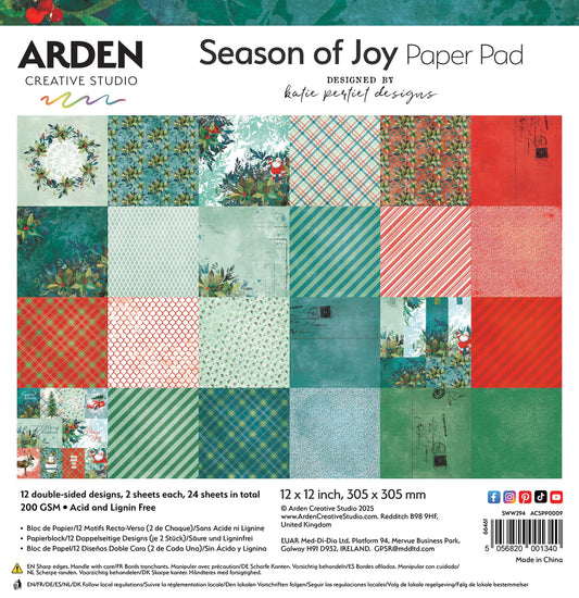 Arden Creative Studio - Season of Joy - 12in x 12in Paper Pad
