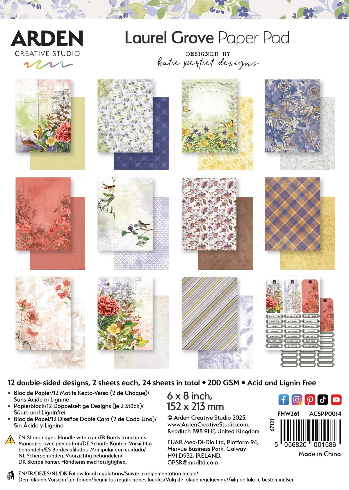 Arden Creative Studio - Laurel Grove 6 in x 8 in Paper Pad