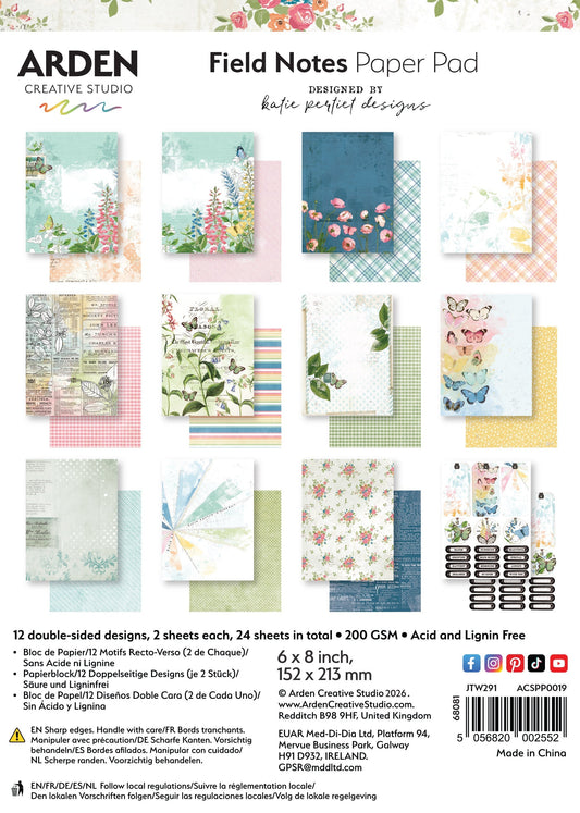 Arden Creative Studio - 6 x 8 Paper Pad - Field Notes