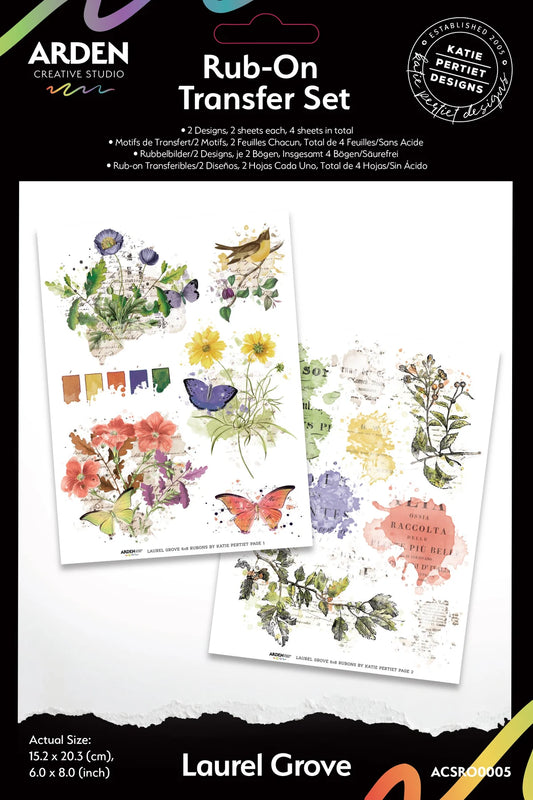 Arden Creative Studio - Laurel Grove 6 in x 8 in Rub-On Transfer Set