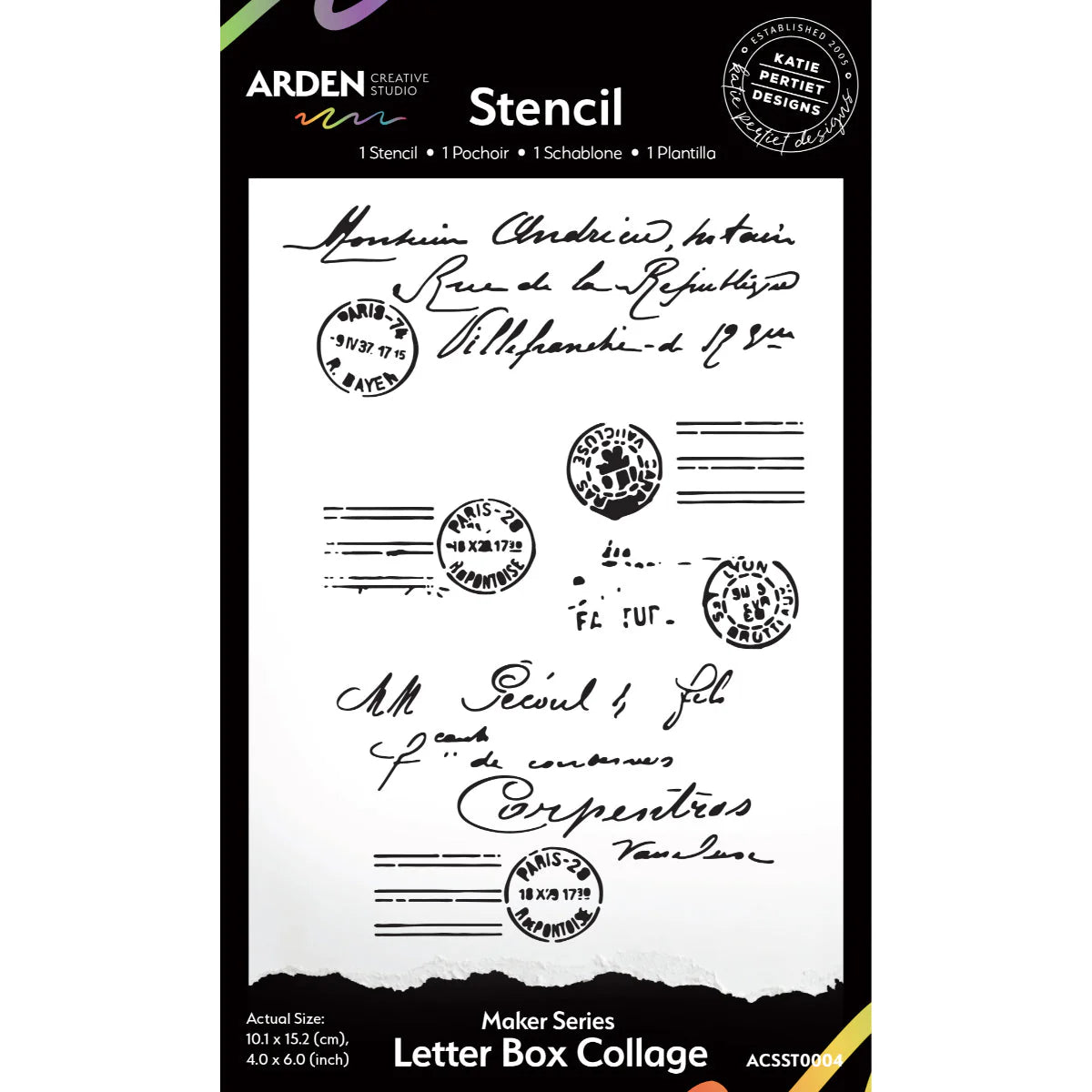 Arden Creative Studio - Katie Pertiet Vintage Maker Series Stencil - Letter Box Collage