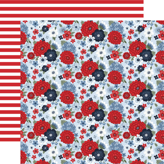 Echo Park - All American Collection - 12 x 12 Double Sided Paper - The Fourth Floral