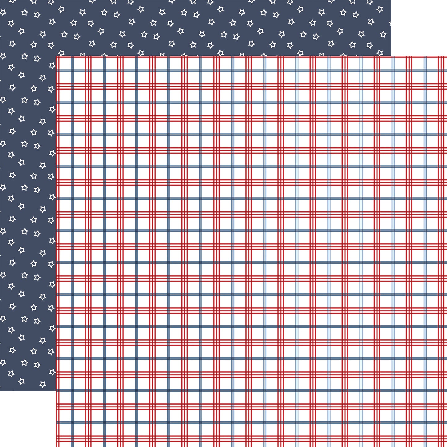 Echo Park - All American Collection - 12 x 12 Double Sided Paper - Patriotic Plaid