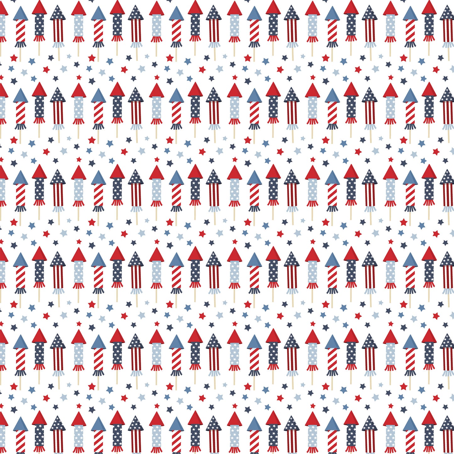 Echo Park - All American Collection - 12 x 12 Double Sided Paper - Star Spangled Rockets