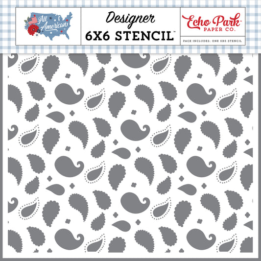 Echo Park - All American Collection - Stencils - Country Paisley Stencil