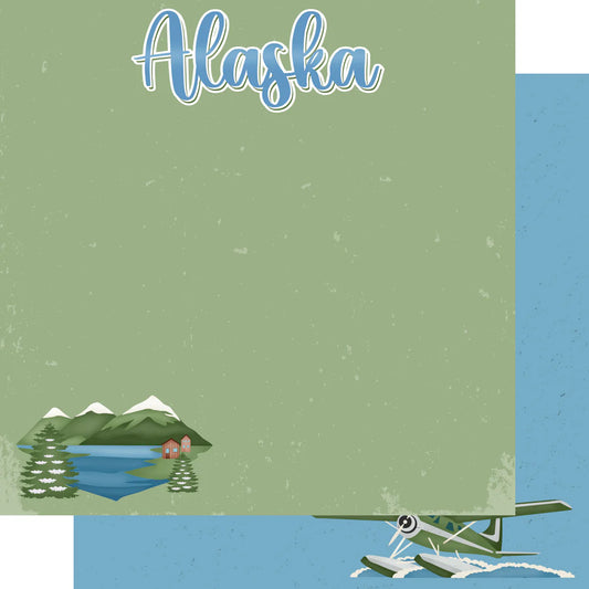 SSC Designs - Alaska Collection - Flightseeing - 12 x 12 Double-Sided Scrapbook Paper