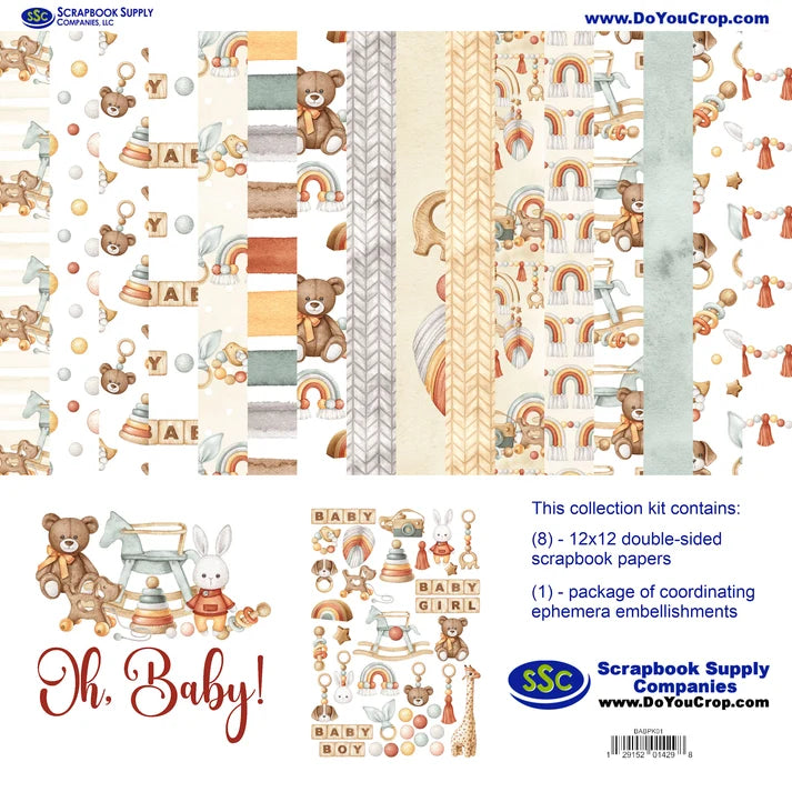 SSC Designs - Oh, Baby! Collection - 12 x 12 Scrapbook Paper And Embellishment Kit