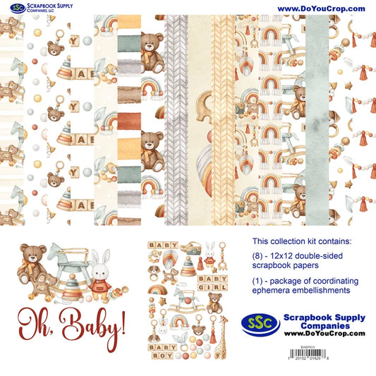 SSC Designs - Oh, Baby! Collection - 12 x 12 Scrapbook Paper And Embellishment Kit