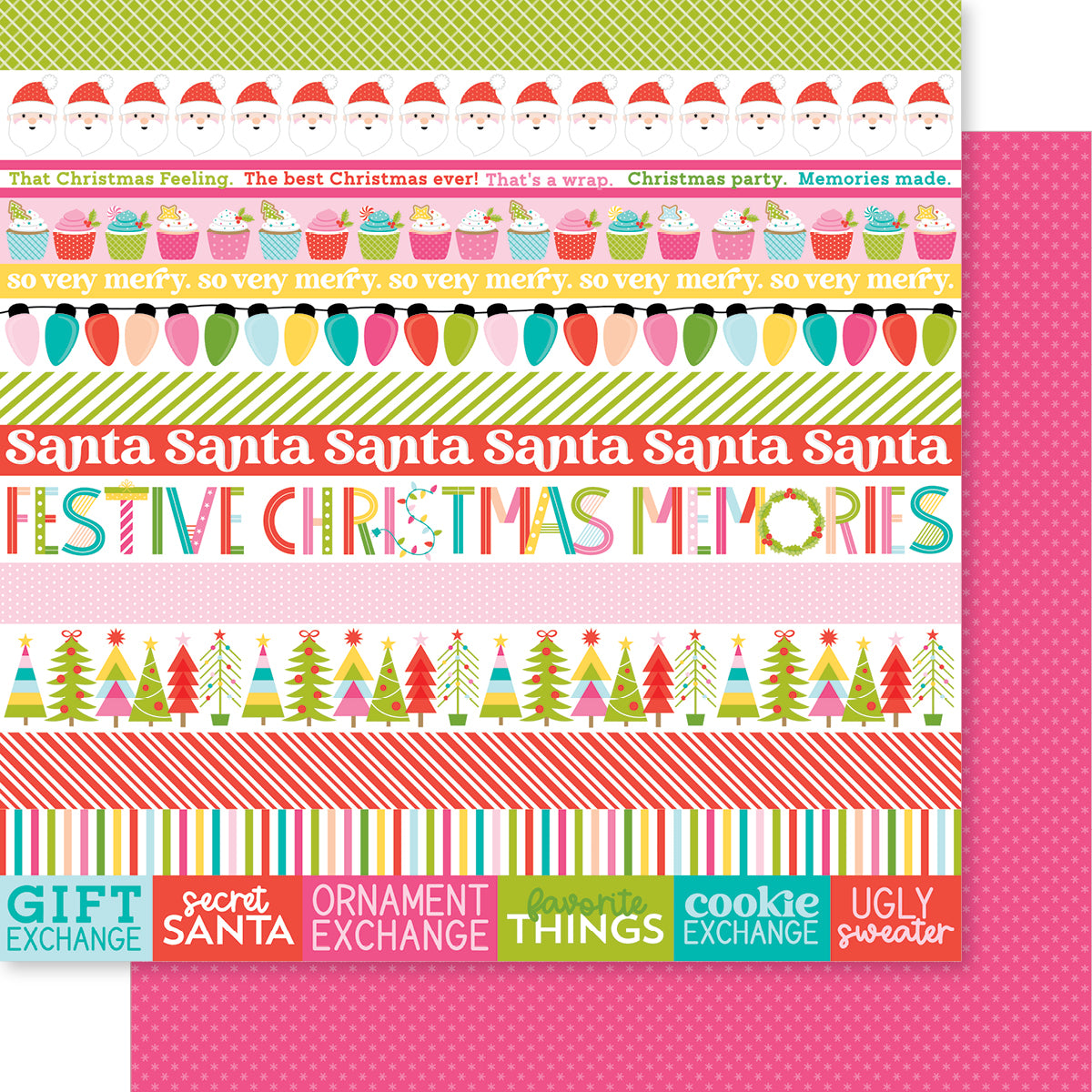 Bella Blvd - Merry Mingle Collection - 12 x 12 Double Sided Cardstock - Merry Mingle Borders