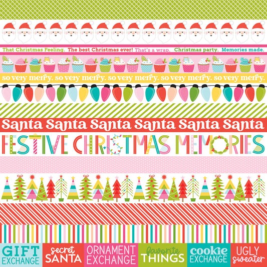 Bella Blvd - Merry Mingle Collection - 12 x 12 Double Sided Cardstock - Merry Mingle Borders