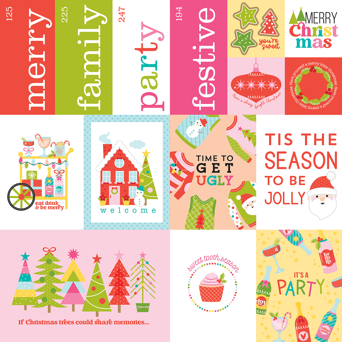 Bella Blvd - Merry Mingle Collection - 12 x 12 Double Sided Cardstock - Merry Mingle Daily Details