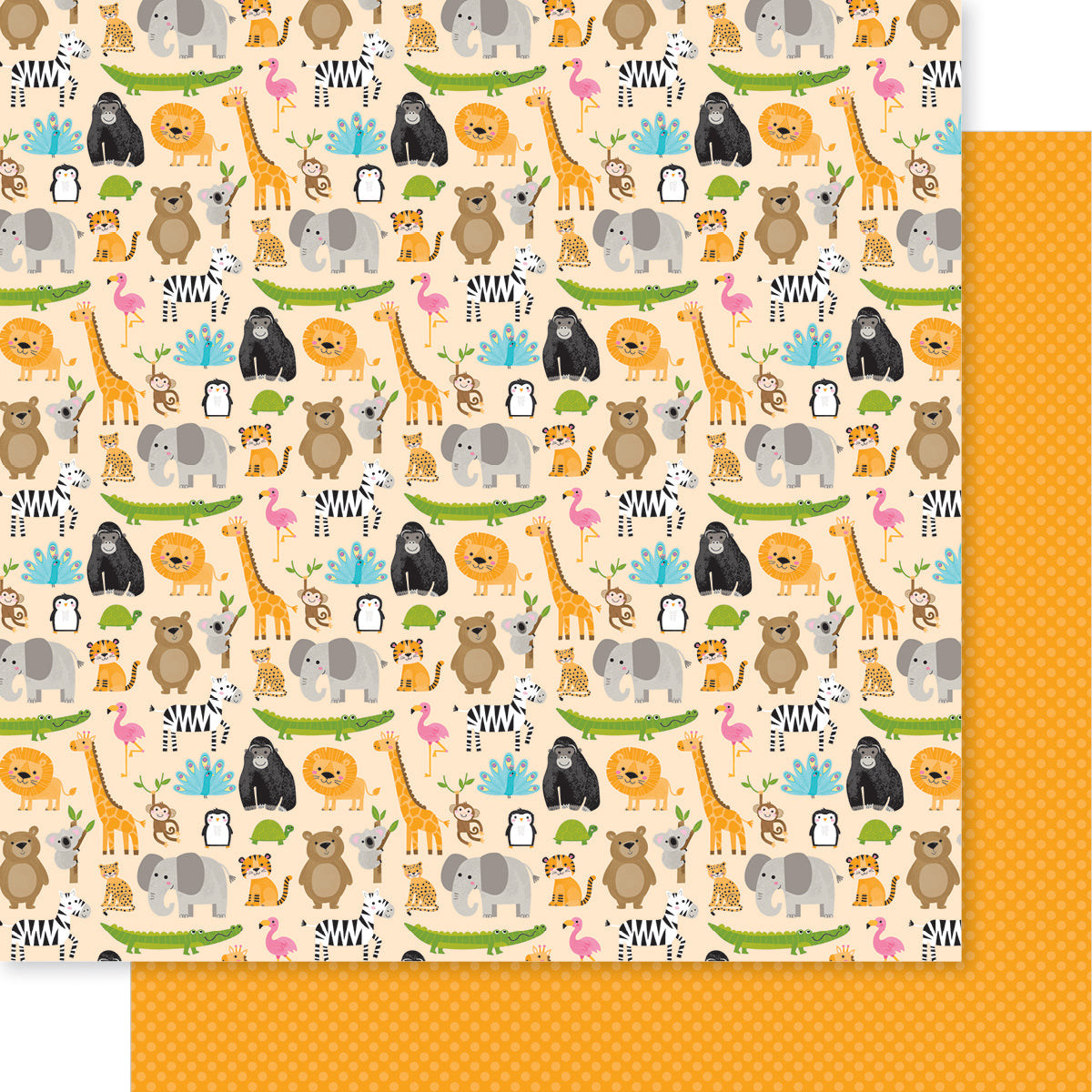 Bella Blvd - Zoo Day Collection - 12 x 12 Double Sided Cardstock - Wild Bunch