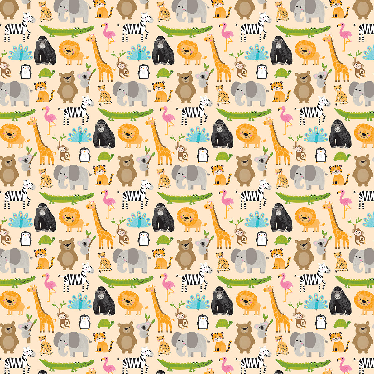Bella Blvd - Zoo Day Collection - 12 x 12 Double Sided Cardstock - Wild Bunch