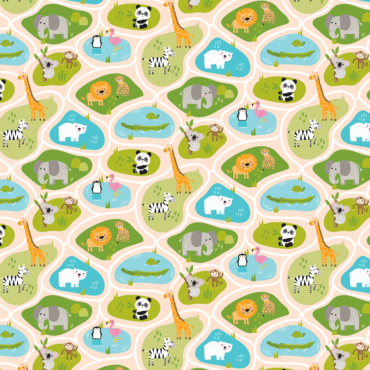 Bella Blvd - Zoo Day Collection - 12 x 12 Double Sided Cardstock - Around The Zoo