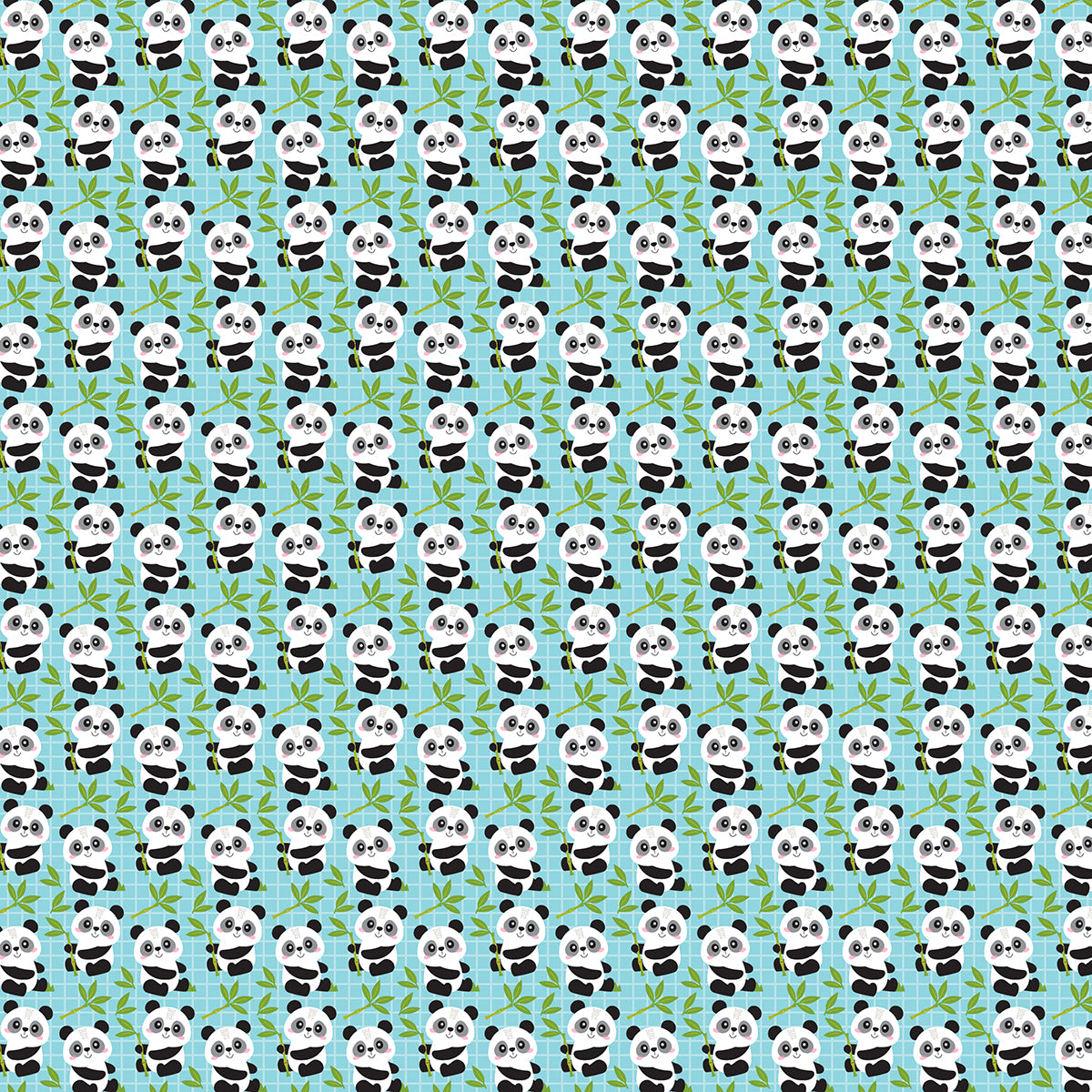 Bella Blvd - Zoo Day Collection - 12 x 12 Double Sided Cardstock - Panda Pals