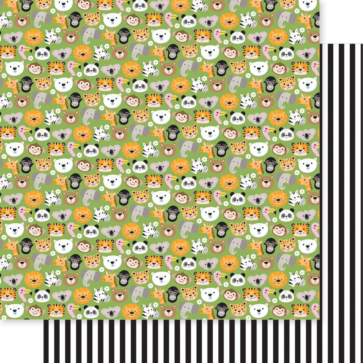 Bella Blvd - Zoo Day Collection - 12 x 12 Double Sided Cardstock - Peek-A-Zoo