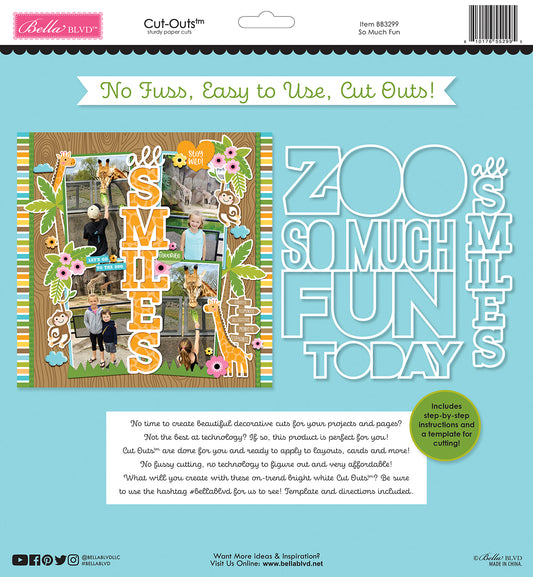 Bella Blvd - Zoo Day Collection - Cut Outs - So Much Fun
