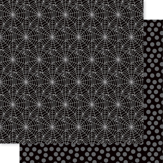 Bella Blvd - Boo To You Collection - 12 x 12 Double-Sided Paper - Webbed Up