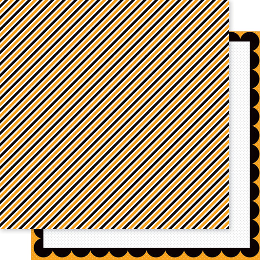 Bella Blvd - Boo To You Collection - 12 x 12 Double-Sided Paper - Spooky Stripes