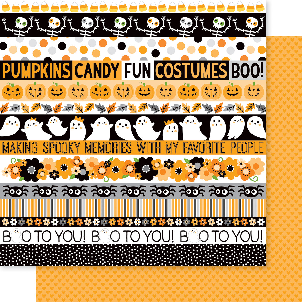 Bella Blvd - Boo To You Collection - 12 x 12 Double-Sided Paper - Boo To You Borders