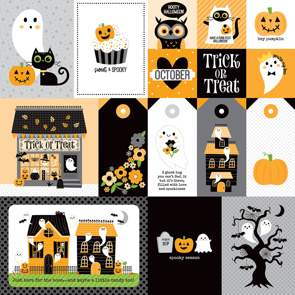 Bella Blvd - Boo To You Collection - 12 x 12 Double-Sided Paper - Boo To You Daily Details