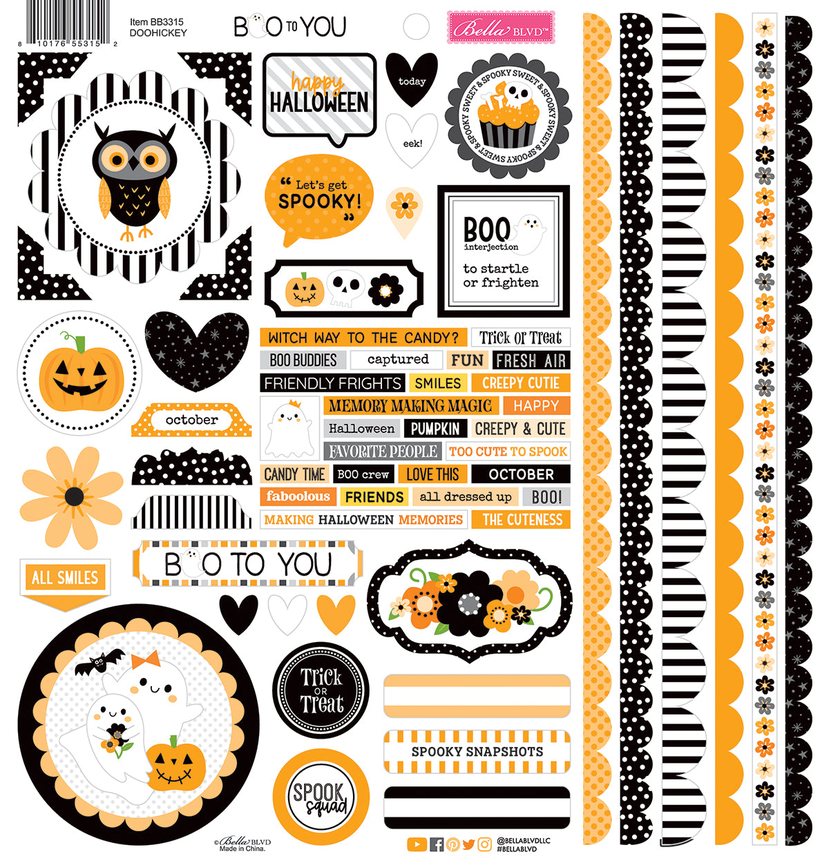 Bella Blvd - Boo To You Collection - Cardstock Stickers - Boo To You Doohickey