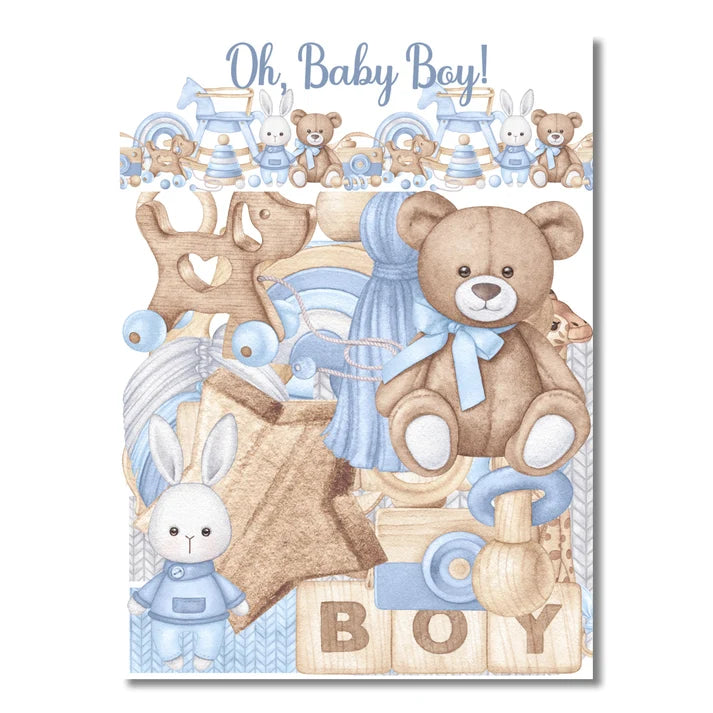 SSC Designs - Oh, Baby Boy! Collection - 12 x 12 Scrapbook Paper And Embellishment Kit