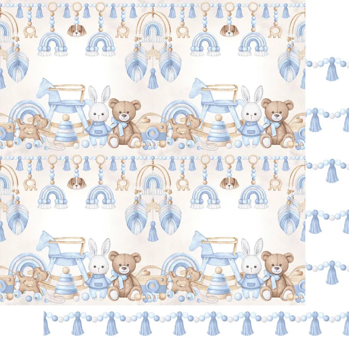 SSC Designs - Oh, Baby Boy! Collection - 12 x 12 Scrapbook Paper And Embellishment Kit