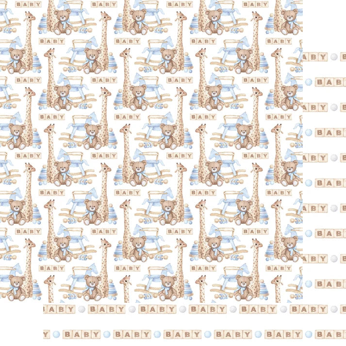 SSC Designs - Oh, Baby Boy! Collection - 12 x 12 Scrapbook Paper And Embellishment Kit