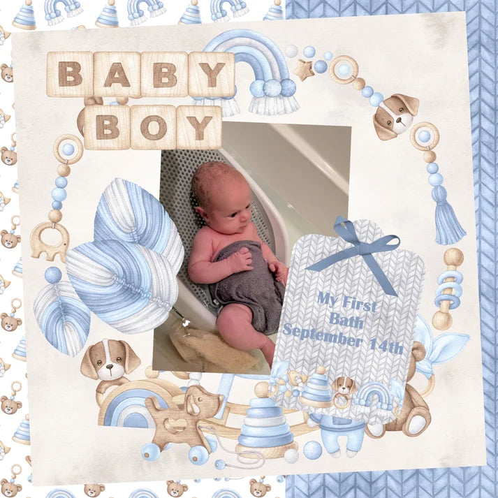 SSC Designs - Oh, Baby Boy! Collection - 12 x 12 Scrapbook Paper And Embellishment Kit