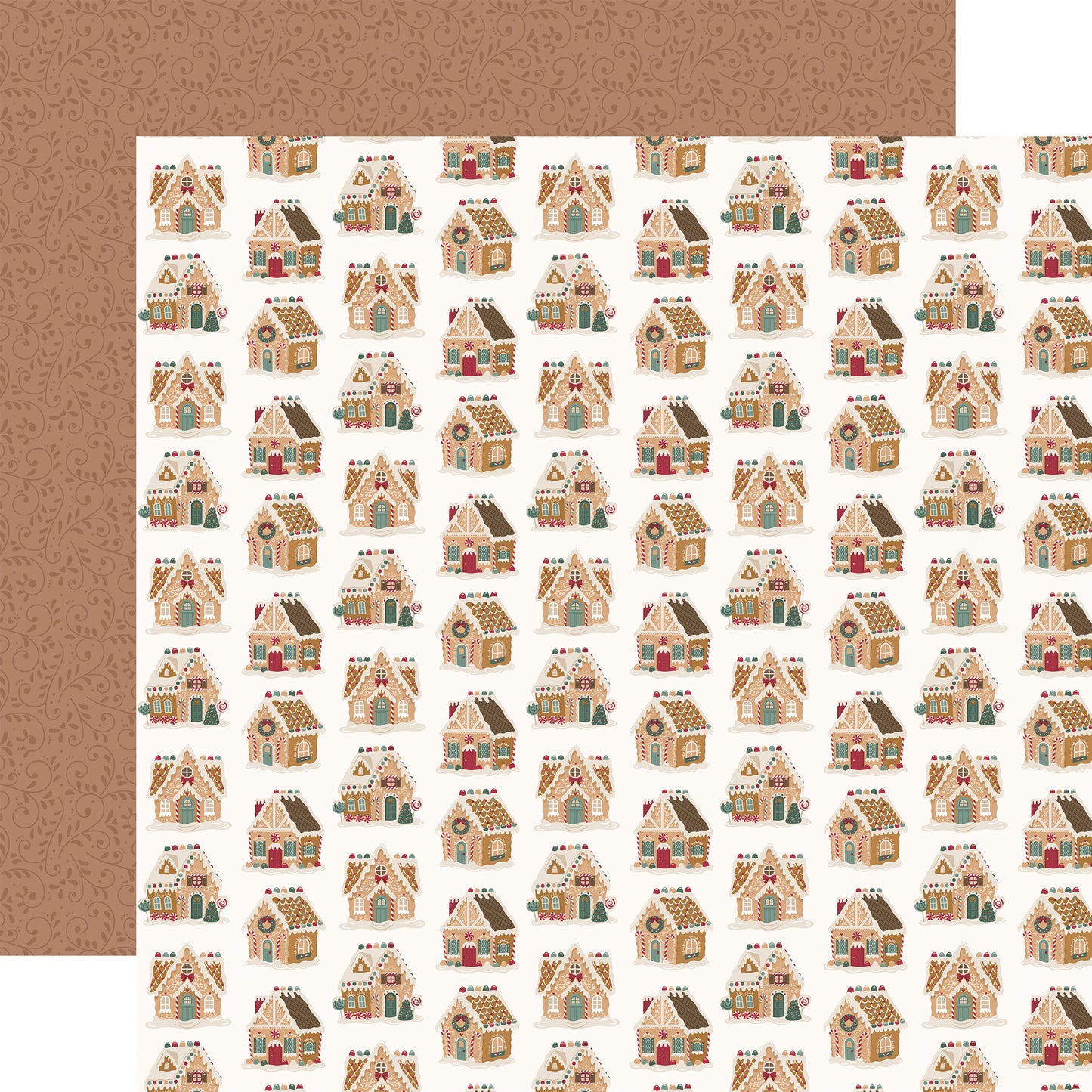 Echo Park -Baking Christmas Cheer Collection - 12 x 12 Double Sided Paper -  Gingerbread Village