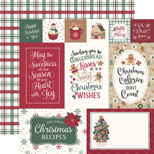 Echo Park -Baking Christmas Cheer Collection - 12 x 12 Double Sided Paper - Baking Journal Cards