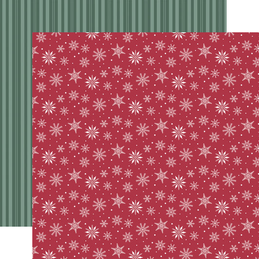 Echo Park -Baking Christmas Cheer Collection - 12 x 12 Double Sided Paper - Snowflake Icing