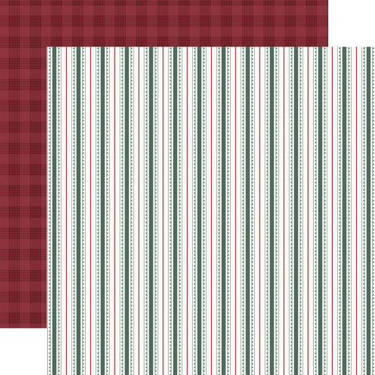 Echo Park -Baking Christmas Cheer Collection - 12 x 12 Double Sided Paper - Kitchen Stripes