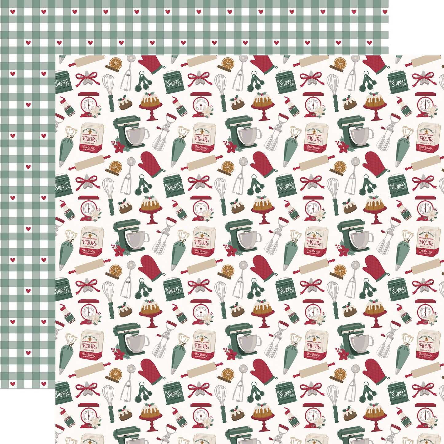 Echo Park -Baking Christmas Cheer Collection - 12 x 12 Double Sided Paper - Holiday Baking