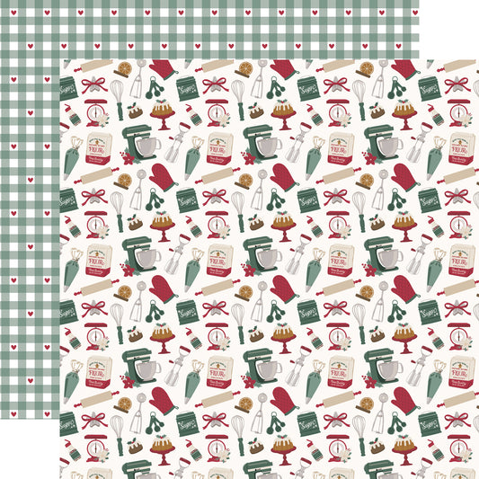 Echo Park -Baking Christmas Cheer Collection - 12 x 12 Double Sided Paper - Holiday Baking
