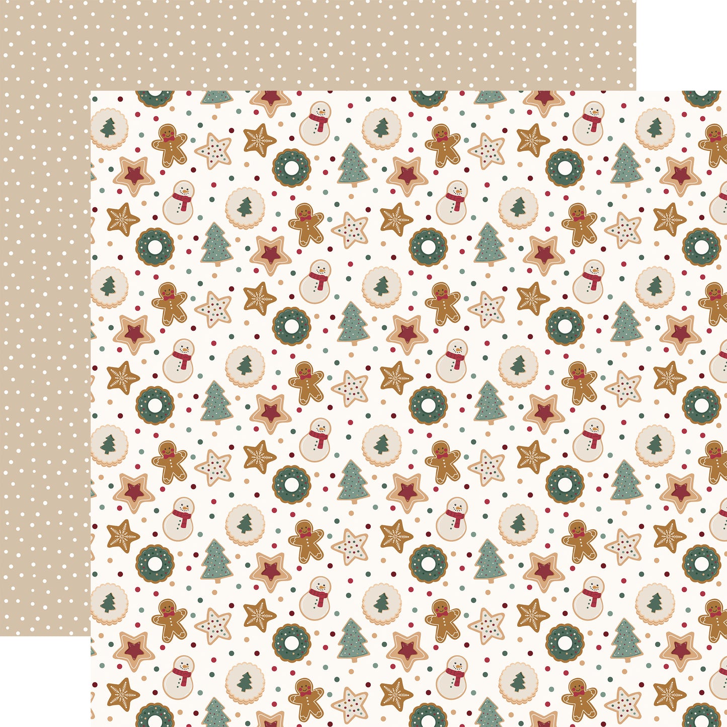 Echo Park -Baking Christmas Cheer Collection - 12 x 12 Double Sided Paper - Christmas Cookies