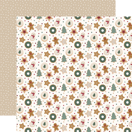 Echo Park -Baking Christmas Cheer Collection - 12 x 12 Double Sided Paper - Christmas Cookies