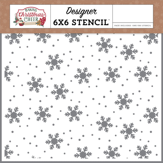 Echo Park -Baking Christmas Cheer Collection - Stencil - Joyful Snowflakes